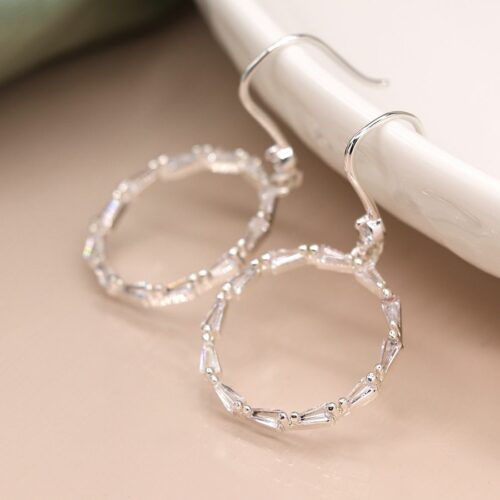 Linked Crystal Circle Earrings