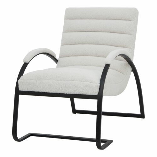 Bouclé Cream Metal Frame Chair