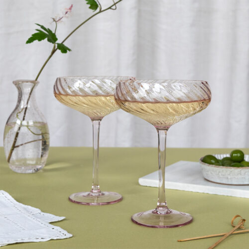 Rex Set Of 2 Pink Cocktail Glasses