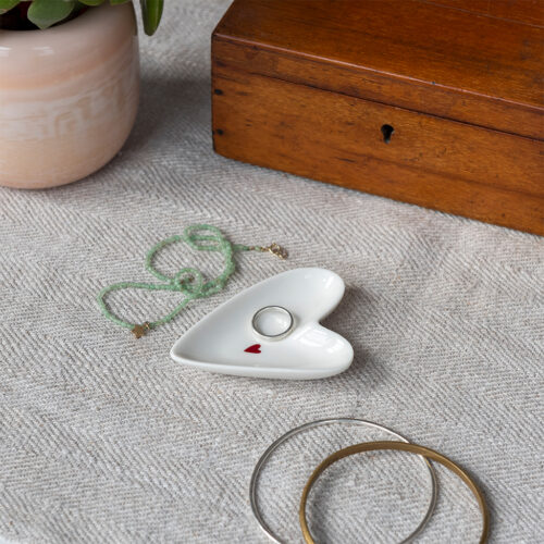 Small Red Heart Trinket Tray