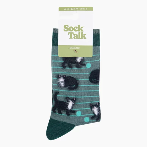 Green Cat Women's Fluffy Bamboo Socks
