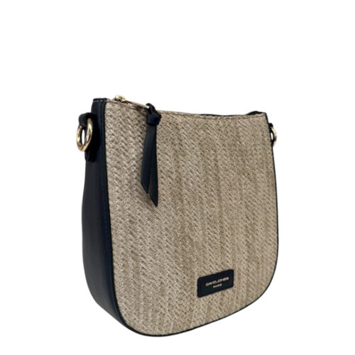 Navy Natural Look Cross-body Bag