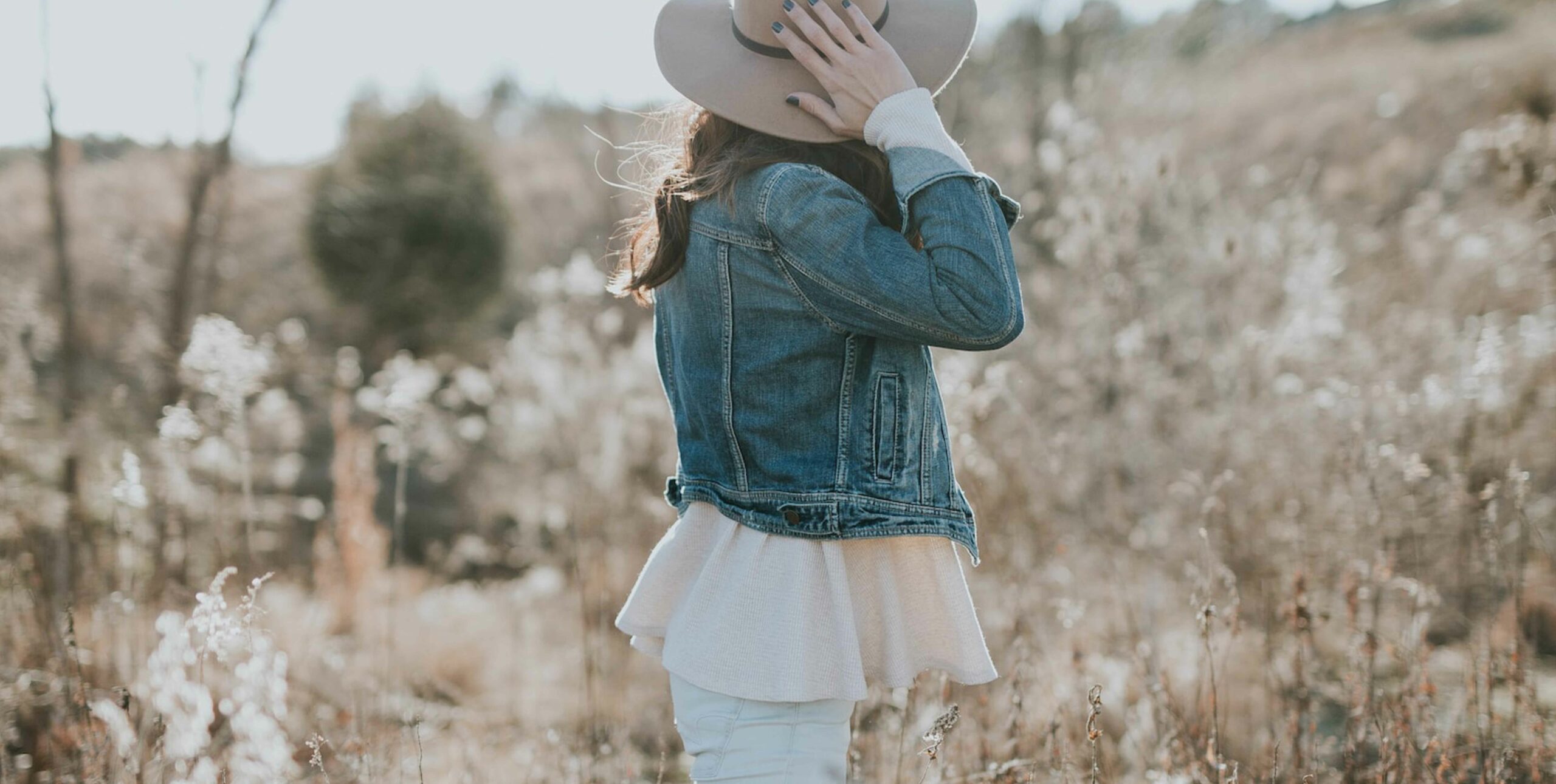 Model in denim jacket