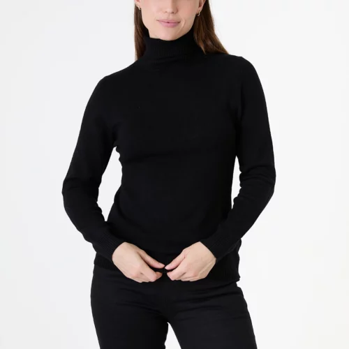 Dreams Black Fitted Roll Neck Jumper - M/L