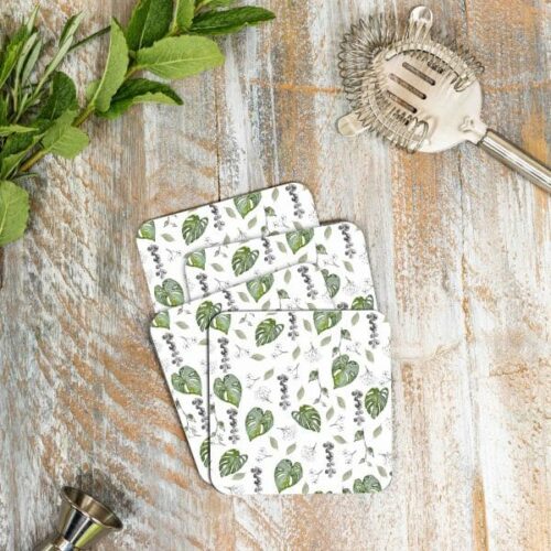 Toasted Crumpet Greenery Set of 4 Coasters