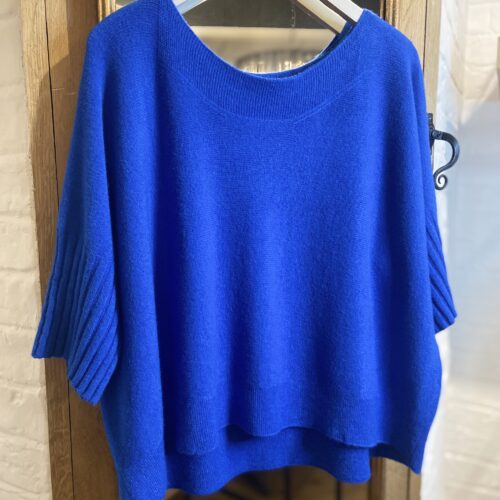 Ribbed Edge Boxy Jumper - Royal Blue