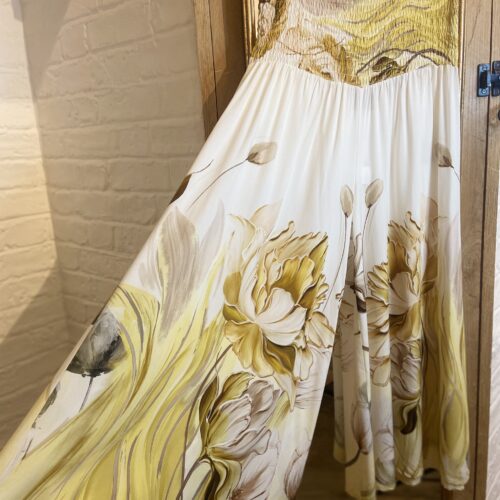 Elasticated Waist Floral Trousers - Yellow