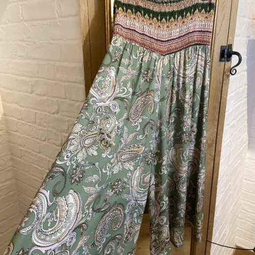 Paisley Elasticated Waist Trousers - Khaki