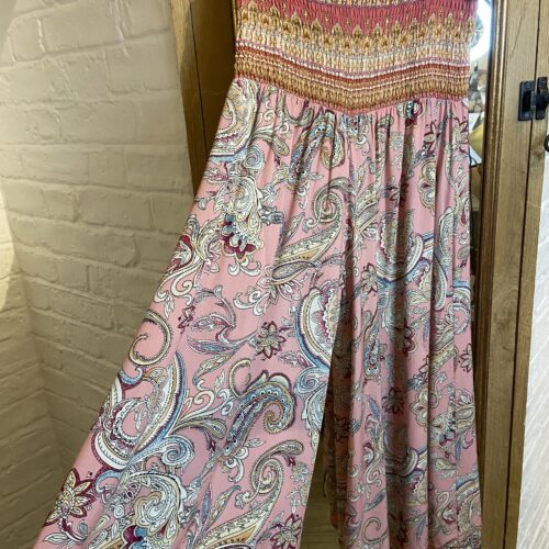 Paisley Elasticated Waist Trousers - Pink