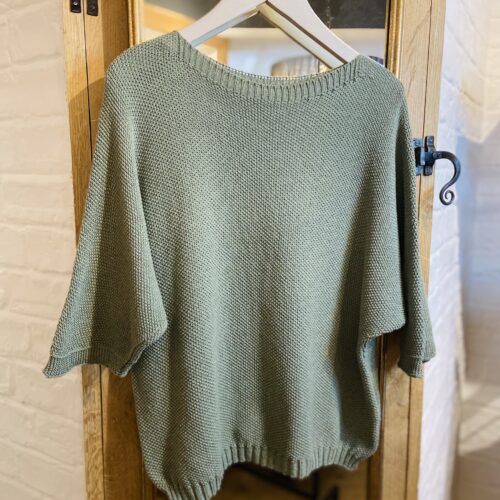 3/4 Sleeve Waffle Knit - Khaki