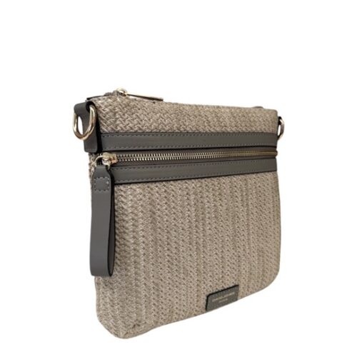 Grey Natural Look Cross-body Bag