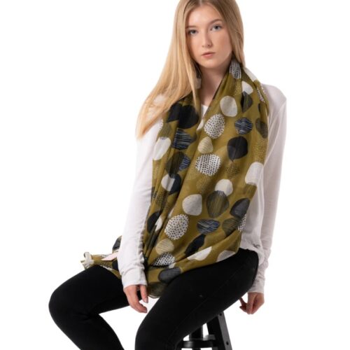 Sketched Spots Scarf Green