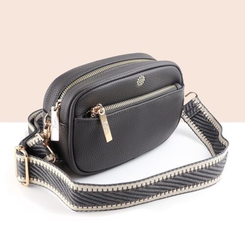 Charcoal Vegan Leather Camera Bag