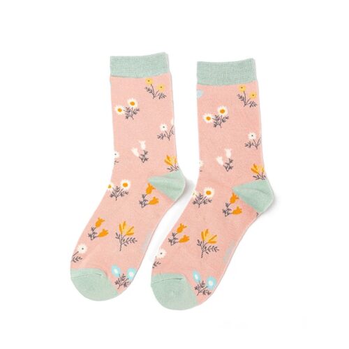 Miss Sparrow - Dainty Floral Socks Dusky Pink