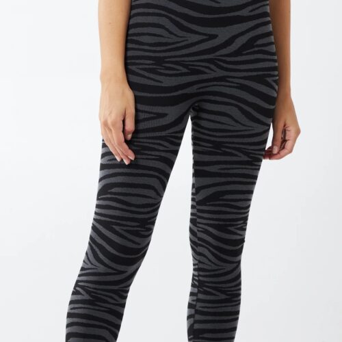 Zebra Fleeced Lined Leggings