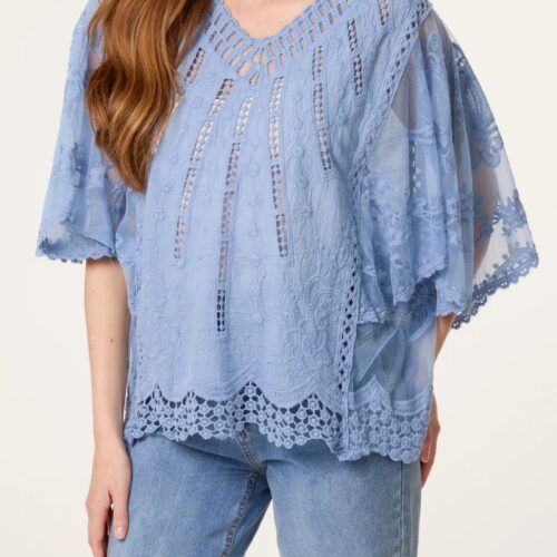 Lace & Crochet Denim Blouse