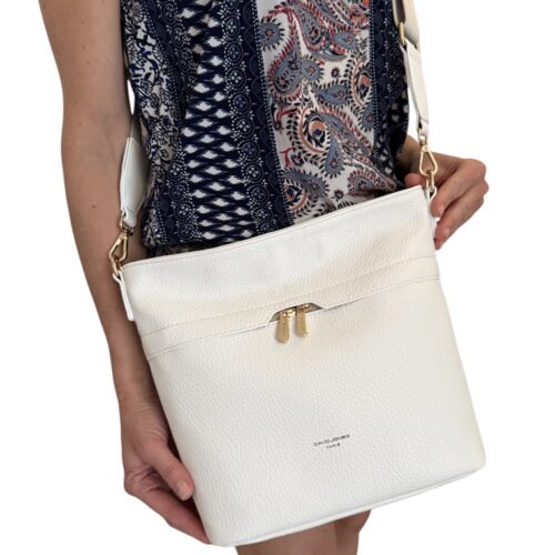 David Jones White Cross Body Bag
