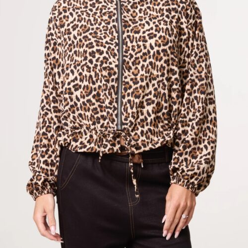 Animal Print Bomber Jacket
