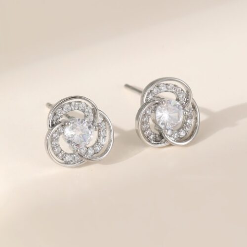 Gracee Diamante Flower Studs
