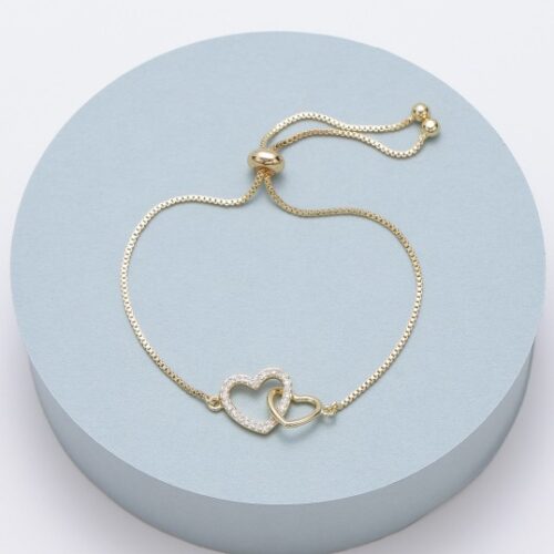 Gracee Open Heart Adjustable Bracelet - Gold