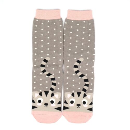 Miss Sparrow - Kitty & Spots Socks Grey