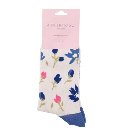Miss Sparrow - Ditsy Floral Socks Grey