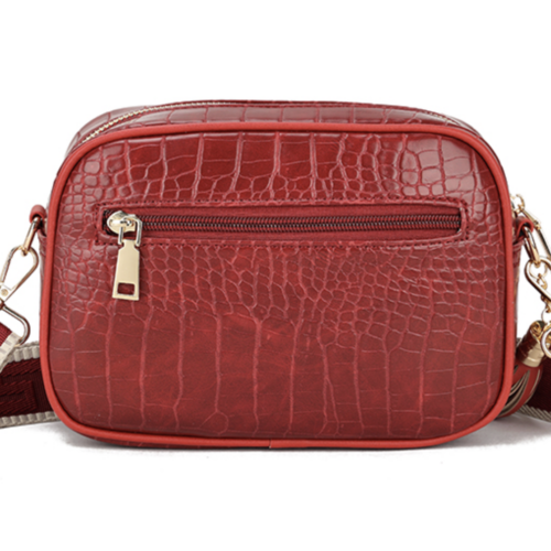 L&S Croc Camera Bag - Dark Red