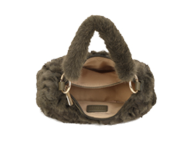 Long & Son Rose Faux Fur Bag - Black - Image 2