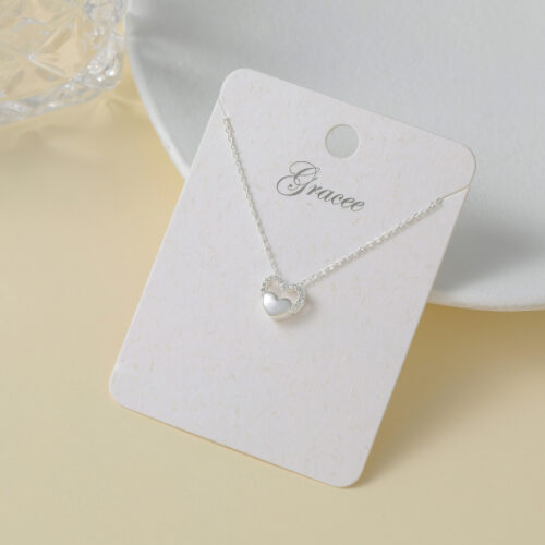 Gracee Small Heart Sold/Open Pendant - Silver Tone