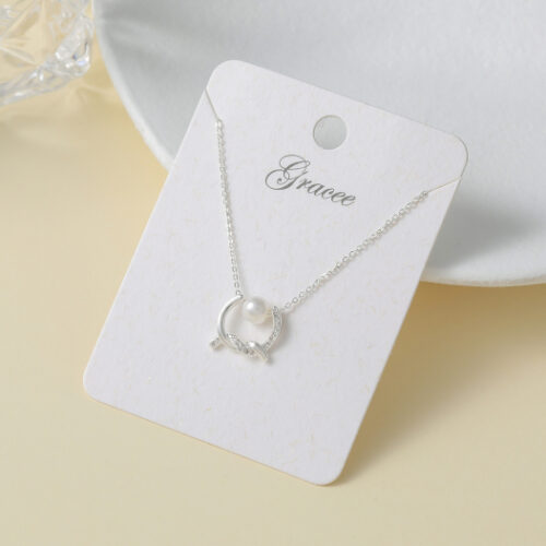Gracee Small Knot & Pearl Pendent - Silver Tone