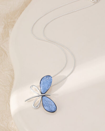 Gracee Blue Butterfly Necklace