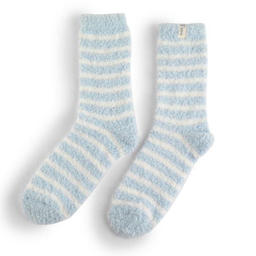 Fluffy Blue Stripped Socks