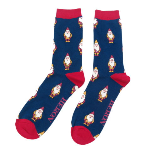 Mr Heron Gnomes Navy Socks